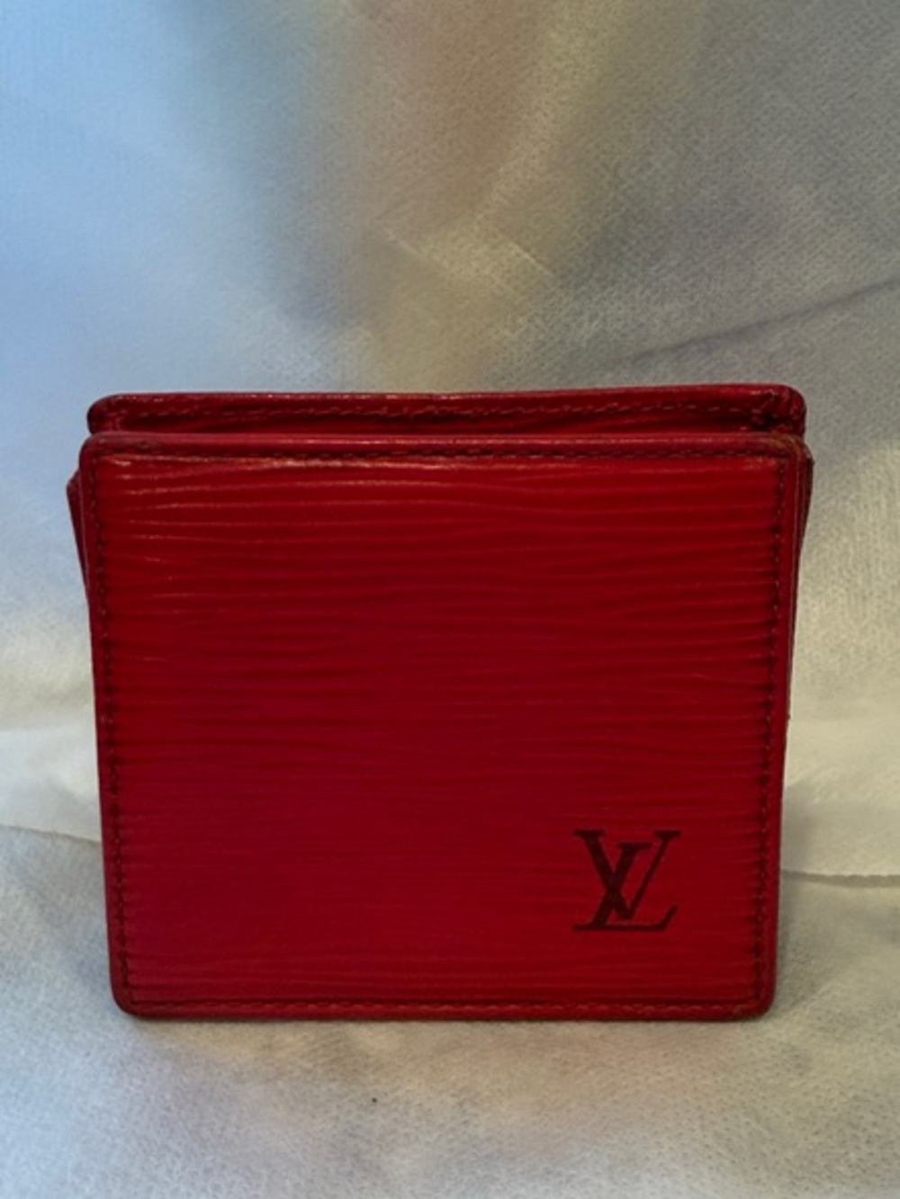 Louis Vuitton Red Textured Epi Leather Bi-Fold Coin Box